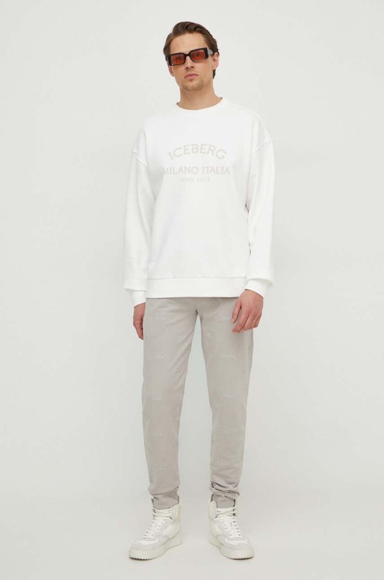 Iceberg spodnie dresowe bawełniane B011.6300 beżowy AW24