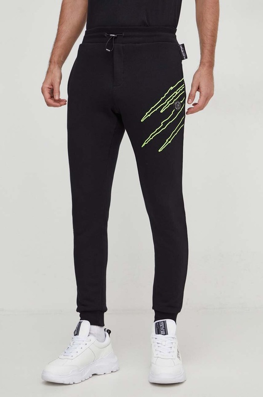PLEIN SPORT pantaloni de trening tricotaj negru SADC.MJT2256.SJO001N