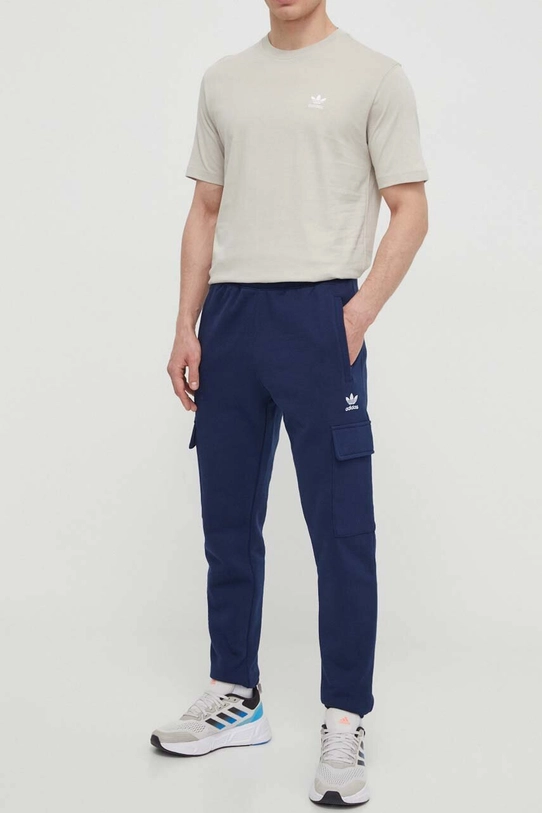 adidas Originals pantaloni de trening Trefoil Essentials Cargo Pants tricotaj albastru IP2757