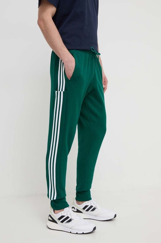 Bavlnené tepláky adidas bavlna zelená IS1392