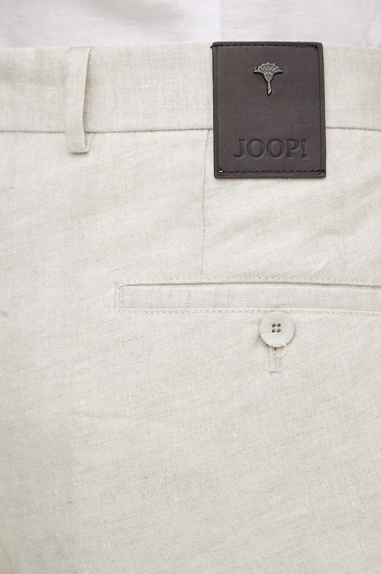 Joop! spodnie lniane Hank beżowy 30042198