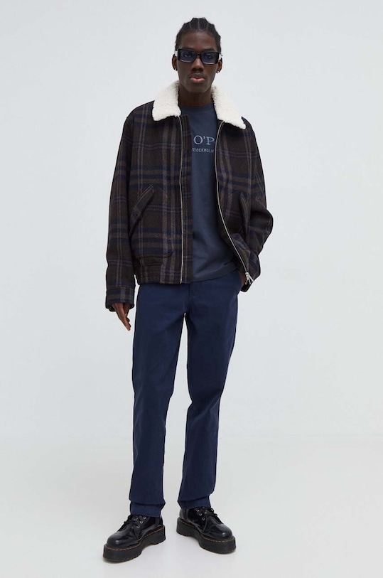 Levi's pantaloni de bumbac drept bleumarin A5753