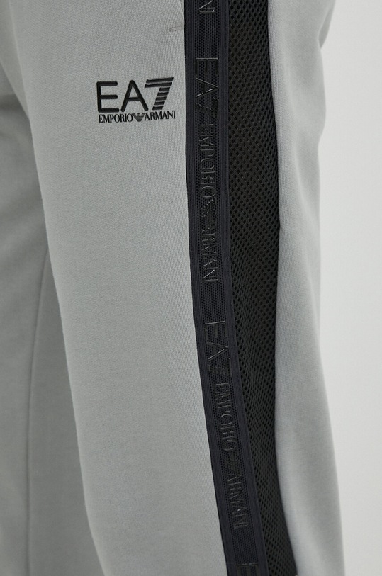 EA7 Emporio Armani spodnie dresowe bawełniane szary 3DPP76.PJEQZ