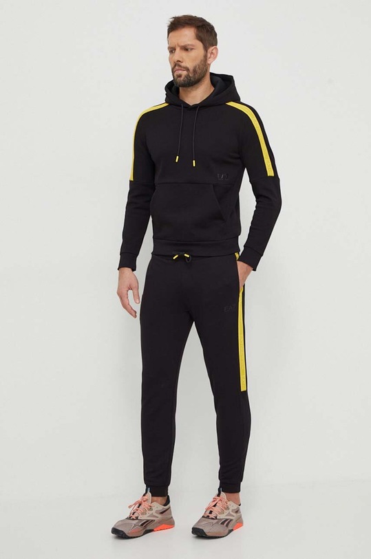 Памучен спортен панталон EA7 Emporio Armani 3DPP76.PJEQZ черен SS24