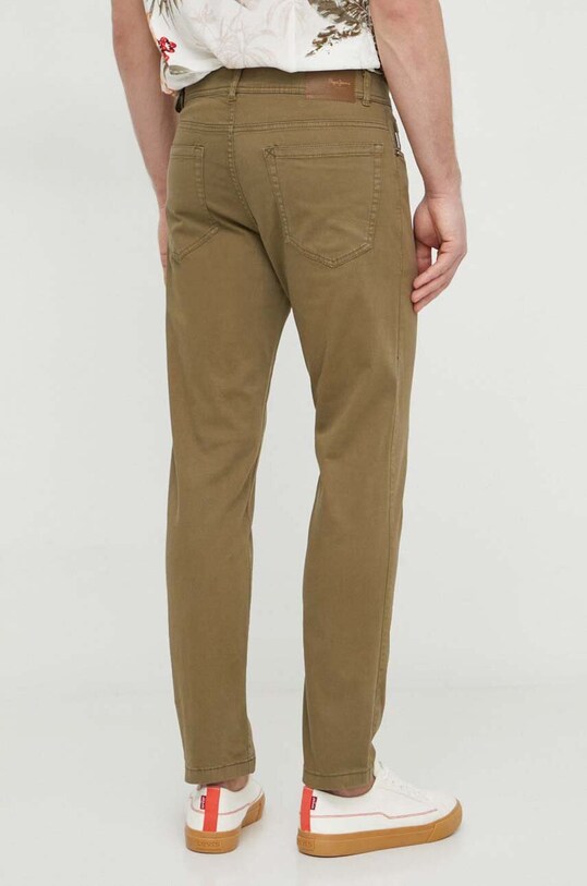 Одежда Брюки Pepe Jeans SLIM FIVE POCKETS PANTS PM211640 зелёный