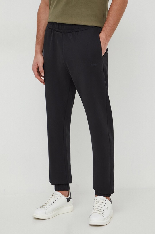 Pepe Jeans pantaloni de trening din bumbac bumbac negru PM211645