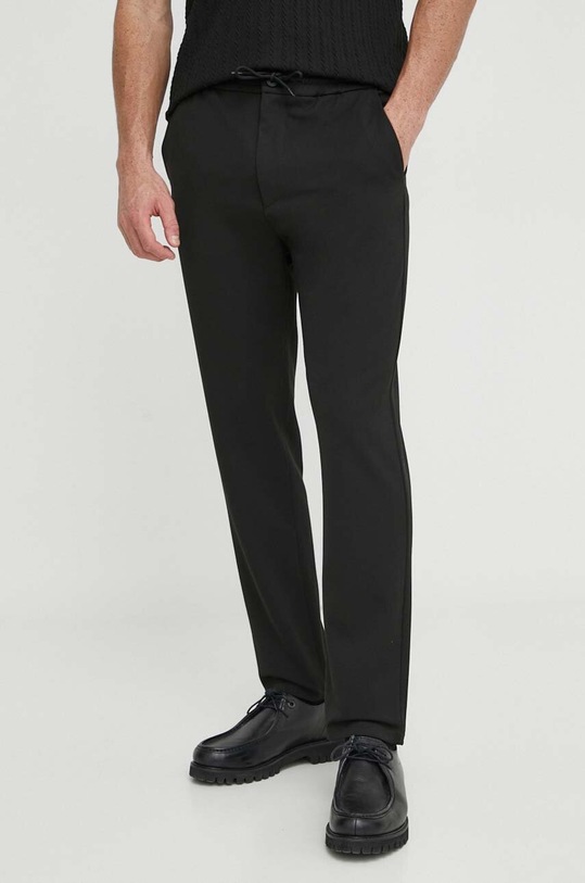 Les Deux pantaloni drept negru LDM501100