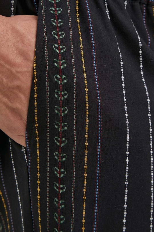 Les Deux pantaloni de bumbac negru LDM510127