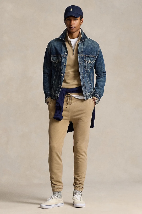 Polo Ralph Lauren pantaloni de trening din bumbac bumbac bej 710916699