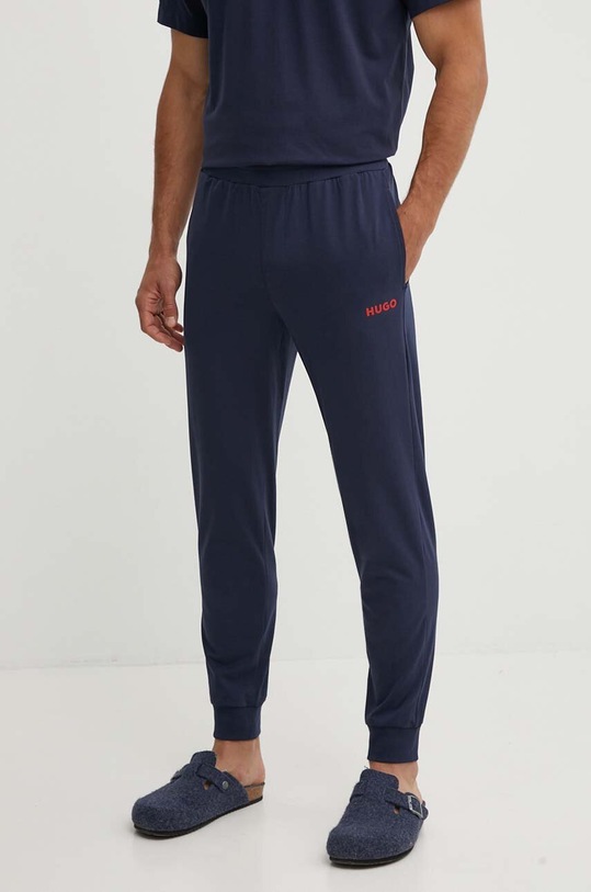 Παντελόνι lounge HUGO με ελαστάν σκούρο μπλε 50518684