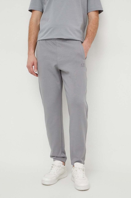 Armani Exchange spodnie dresowe bawełniane bawełna szary 3DZPLF.ZJ4XZ