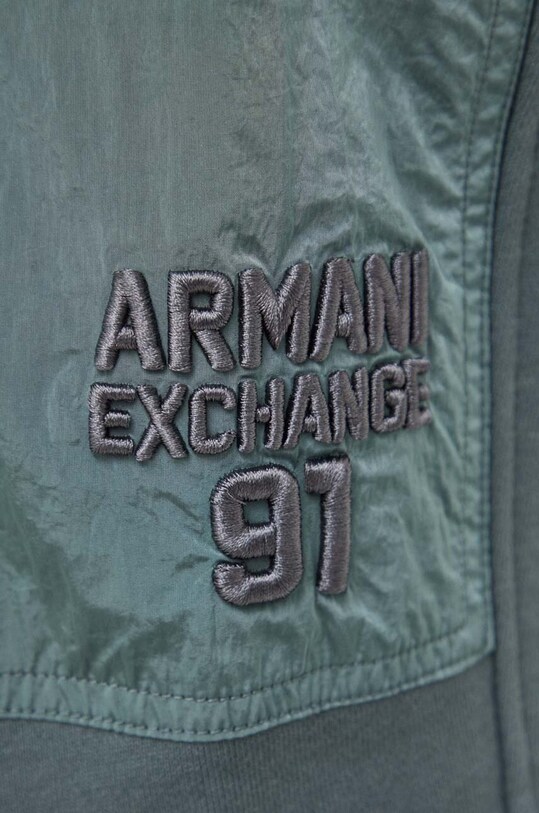 Armani Exchange pantaloni de trening din bumbac verde 3DZPLK.ZJ4XZ