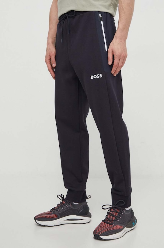 BOSS Green pantaloni de trening tricotaj bleumarin 50510346