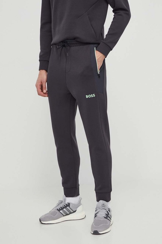 BOSS Green pantaloni de trening tricotaj gri 50510346