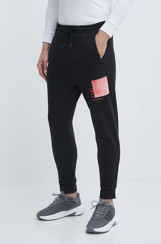 Boss Green pantaloni de trening tricotaj negru 50512508