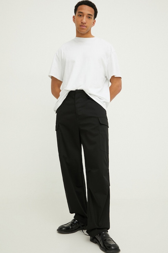 Брюки MSGM ткань чёрный 3640MP14X.247105