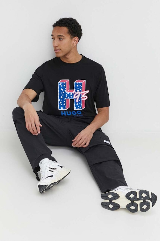 Bavlnené nohavice Hugo Blue 50517923 čierna SS24