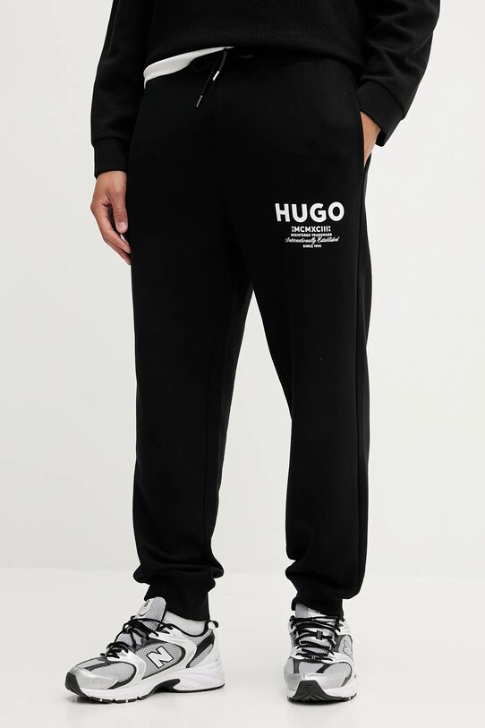 Хлопковые спортивные штаны Hugo Blue хлопок чёрный 50510734