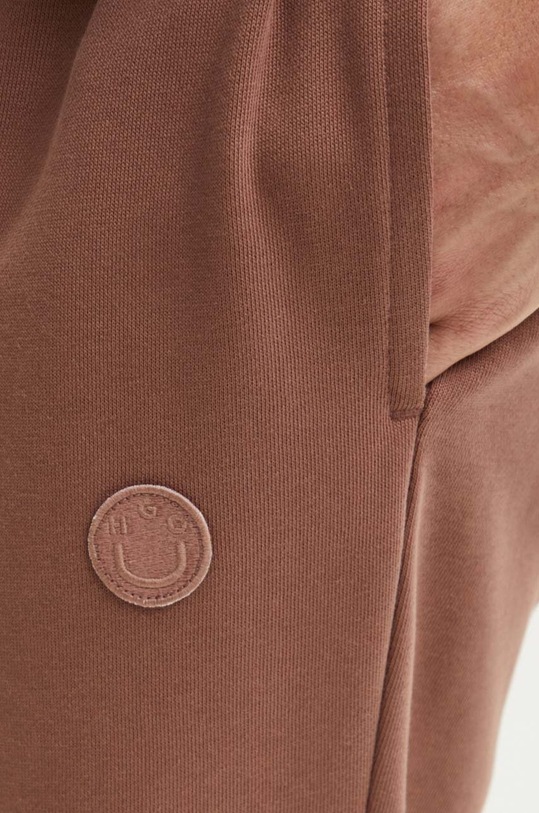 HUGO Blue spodnie dresowe bawełniane Nompio brązowy 50522360