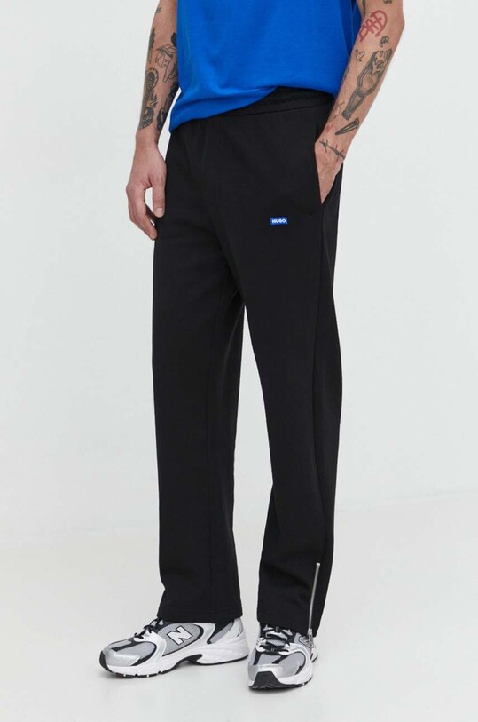 HUGO Blue pantaloni de trening din bumbac bumbac negru 50522373
