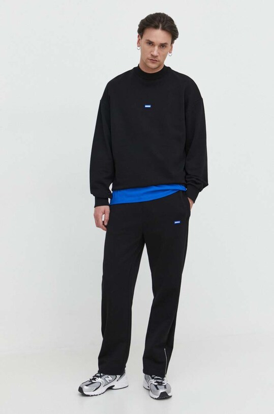HUGO Blue pantaloni de trening din bumbac 50522373 negru SS24