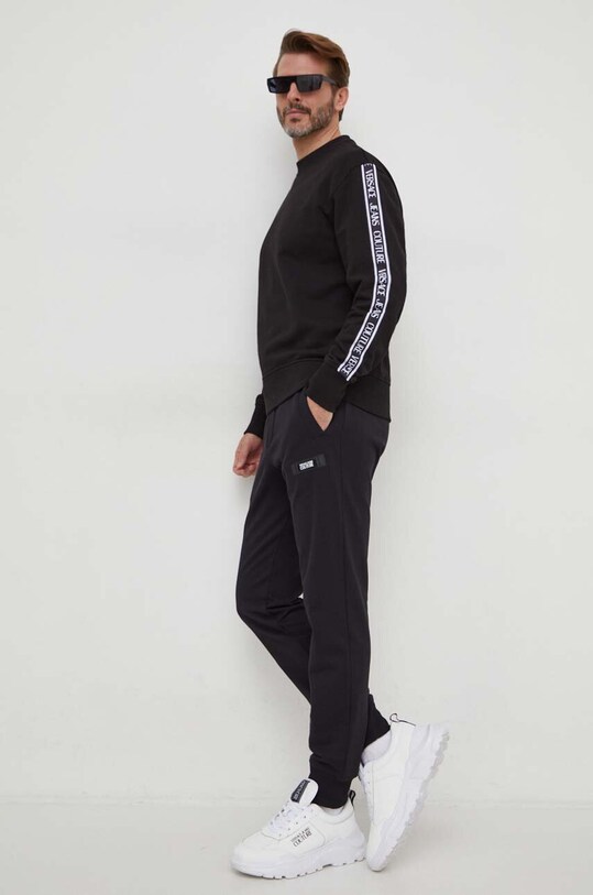 Versace Jeans Couture pantaloni de trening din bumbac 76GAAE05.CF00E negru SS24