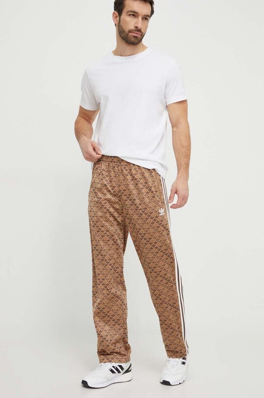 Спортен панталон adidas Originals Football Classic Mono трикотаж кафяв IS2922