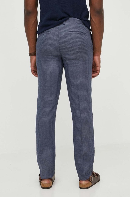 Odzież United Colors of Benetton spodnie lniane 4UTAUF03X niebieski