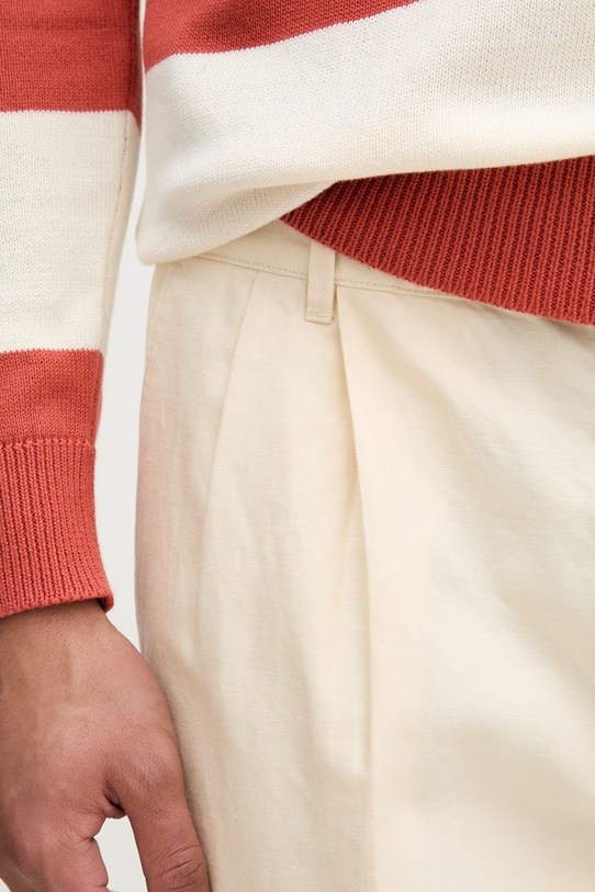 United Colors of Benetton hlače muške s dodatkom lana bež 4YQSUF041