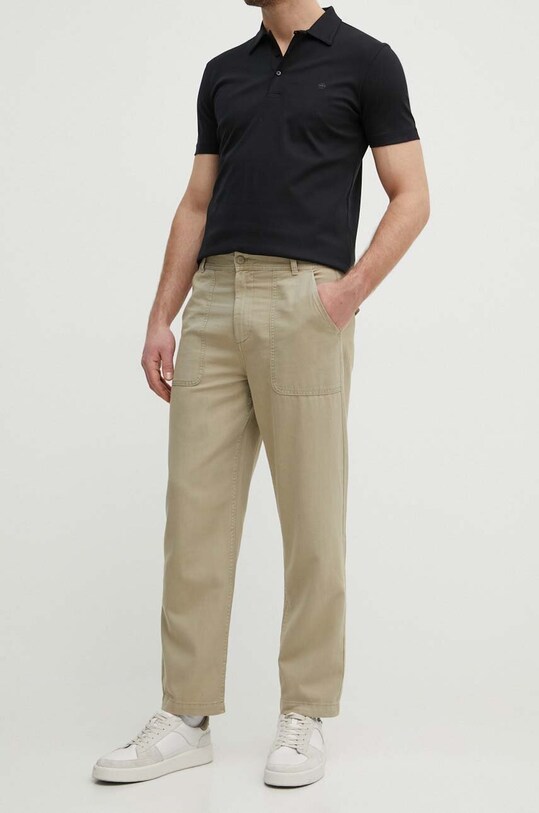 United Colors of Benetton pantaloni din amestec de in drept bej 4UJMUF042
