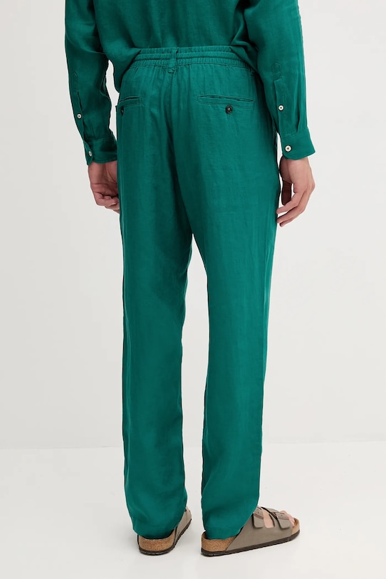Abbigliamento United Colors of Benetton pantaloni in lino 4AGHUF00M verde