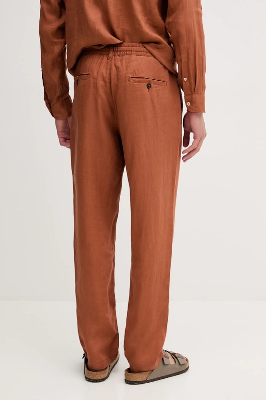 Oblečení Lněné kalhoty United Colors of Benetton 4AGHUF00M oranžová