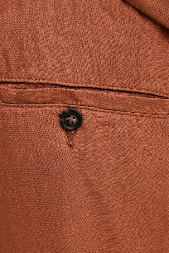 Lněné kalhoty United Colors of Benetton oranžová 4AGHUF00M
