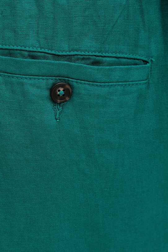 Lněné kalhoty United Colors of Benetton tyrkysová 4AGHUF00M