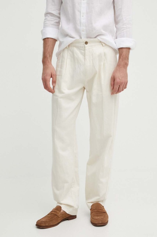 Панталон Pepe Jeans RELAXED PLEATED LINEN PANTS чино бежов PM211700