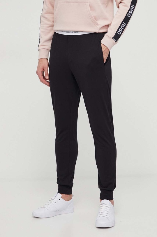 United Colors of Benetton spodnie bawełniane lounge bawełna czarny 30964F00G