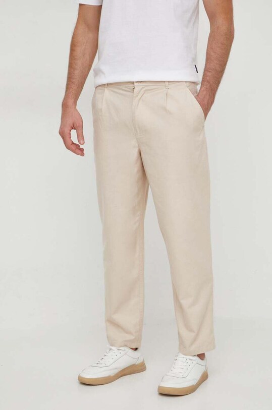 Desigual pantaloni drept bej 24SMPW02