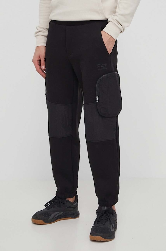 Tepláky EA7 Emporio Armani látka čierna PJUXZ.3DPP67.1200