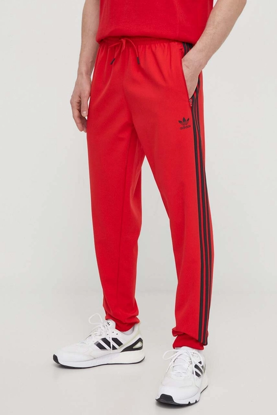 Tepláky adidas Originals SST Bonded Track Pants látka červená IS2808