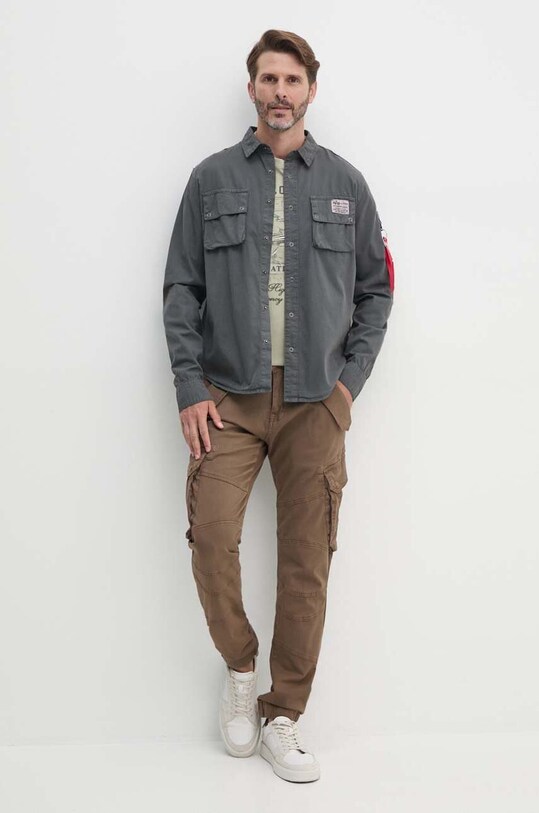 Alpha Industries spodnie Combat Pant LW 126215 brązowy SS25