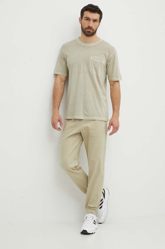 adidas Originals spodnie bawełniane IS1722 zielony SS24