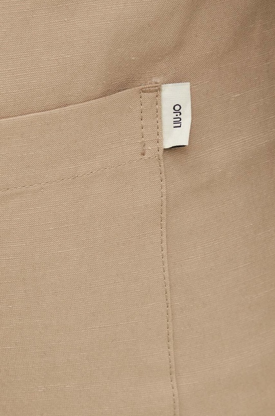 Штани з домішкою льону Liu Jo коричневий M124P303JOGGLINEN