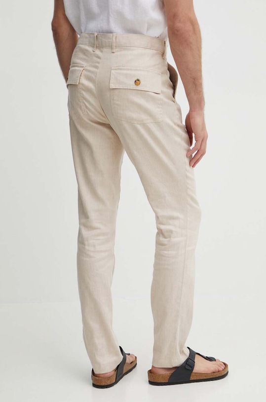 Odzież Michael Kors spodnie lniane CS4303L1T2 beżowy