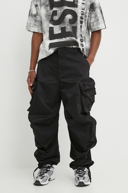 Diesel spodnie P-HUGES-NEW z elastanem czarny A12880.0NJAX