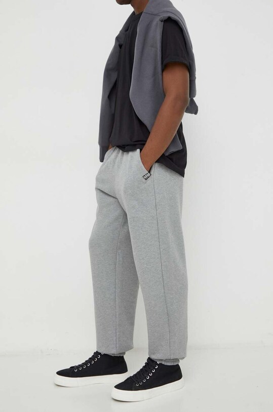 G-Star pantaloni de trening din bumbac uni gri D24768.D395