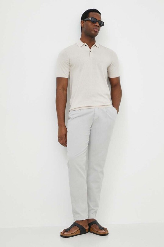 Tommy Hilfiger pantaloni in lino misto MW0MW33914 grigio SS24
