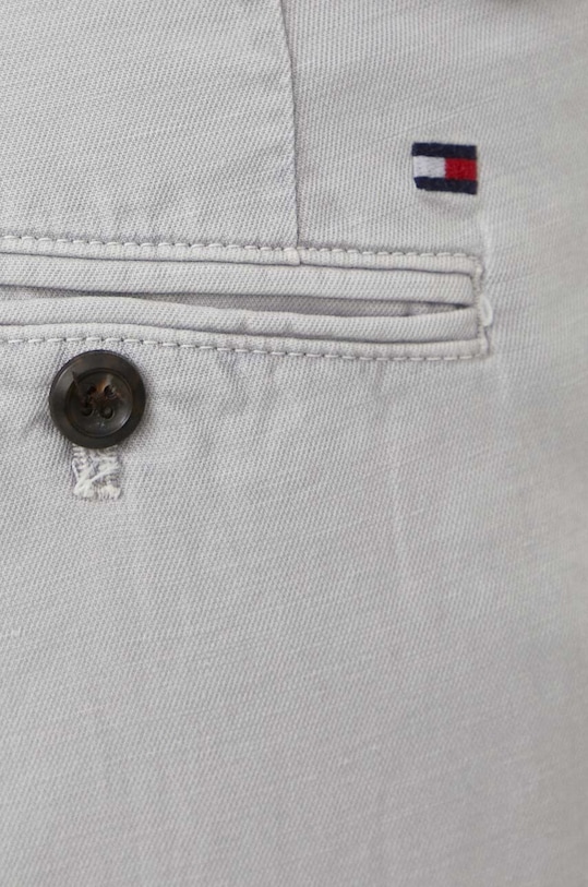 Kalhoty s příměsí lnu Tommy Hilfiger šedá MW0MW33914