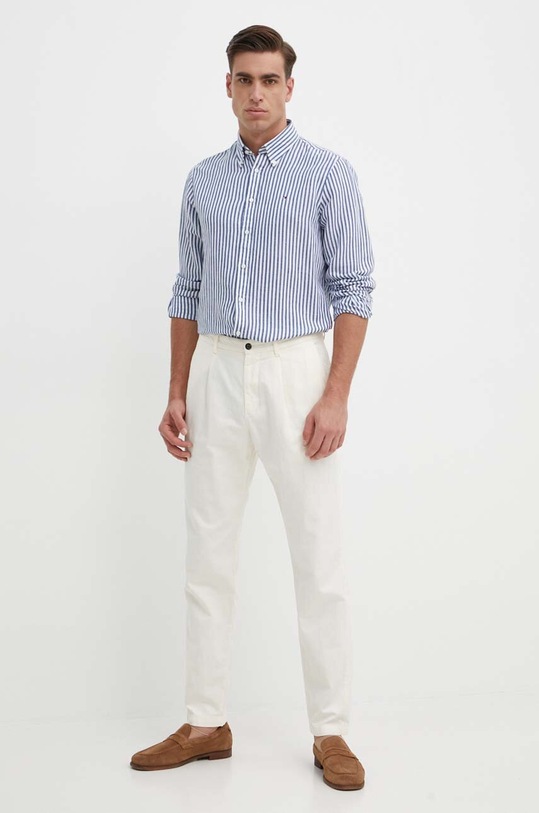 Tommy Hilfiger spodnie z domieszką lnu MW0MW33914 beżowy SS24