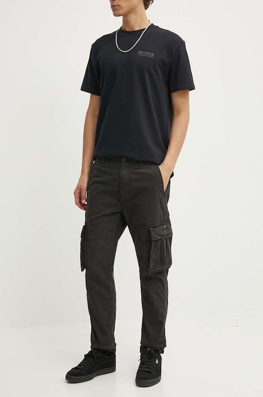 Superdry spodnie z elastanem czarny M7011132A.AFB