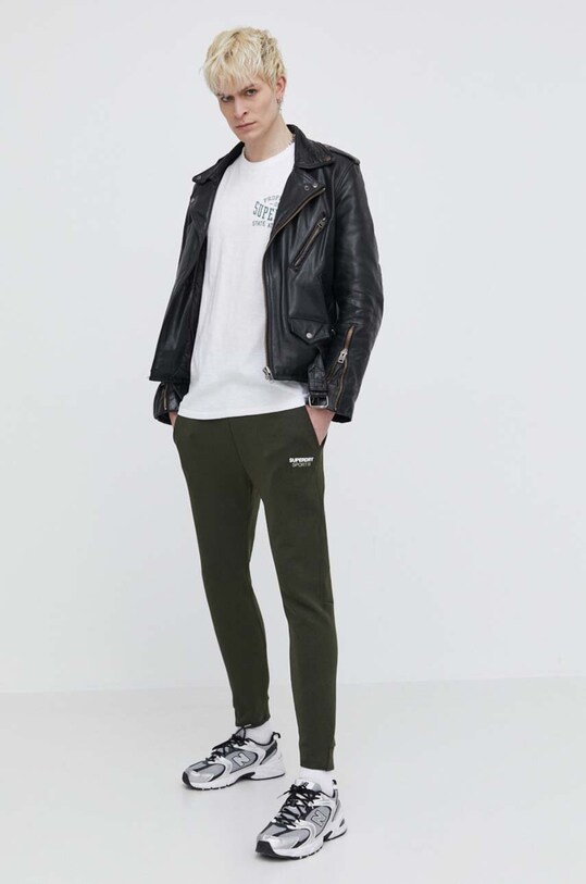 Tepláky Superdry pletenina zelená M7011102A.ZC3